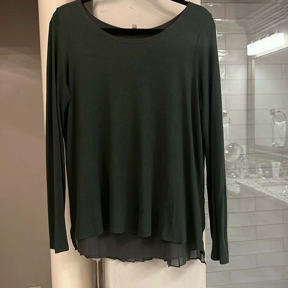 Bordeaux top - mixed material/pleated back